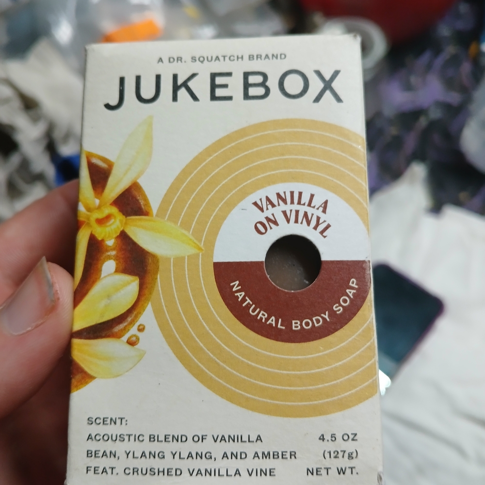 Dr. Squatch Jukebox Vanilla On Vinyl natural body soap.